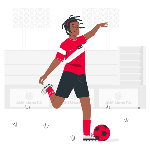 illustration of a young boy playing football